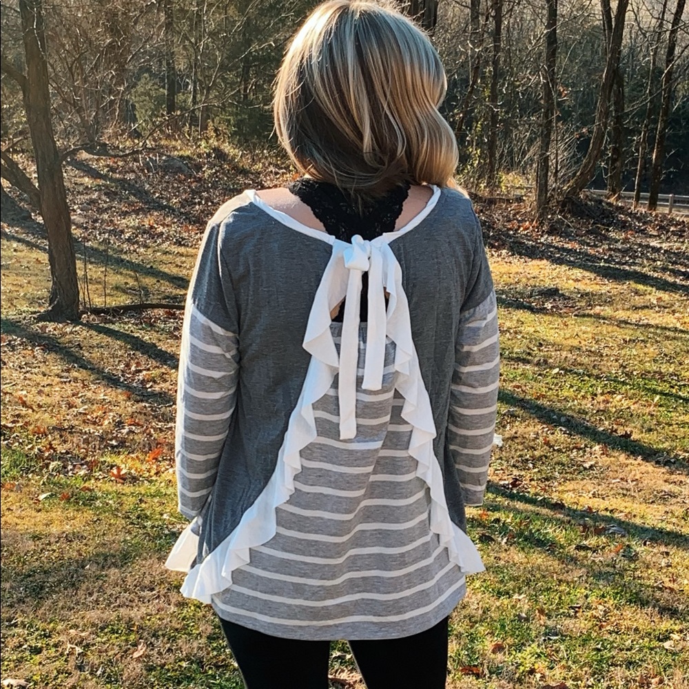 Striped Ruffle Top - Picture 3 of 6